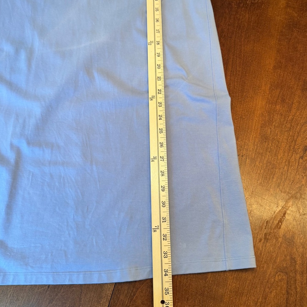 Eileen Fisher Shift Dress Women Medium Blue Excellent Organic Cotton Cap Sleeve - Picture 7 of 8